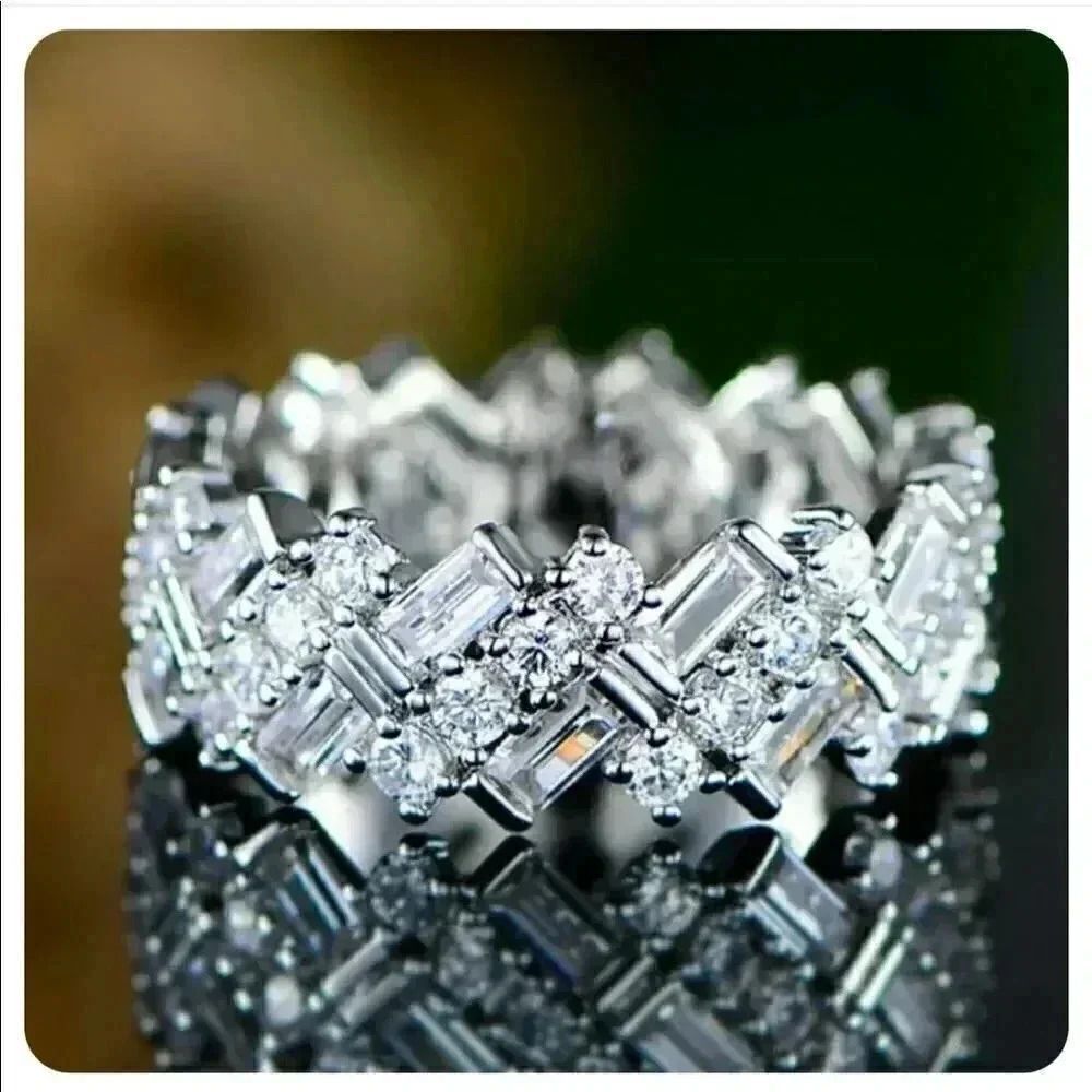 Gorgeous White Sapphire Wedding Band